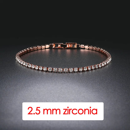 Pulsera tenis mujer plata con circonias AAA+ – Joyería elegante hip hop, cristal brillante para bodas y moda juvenil