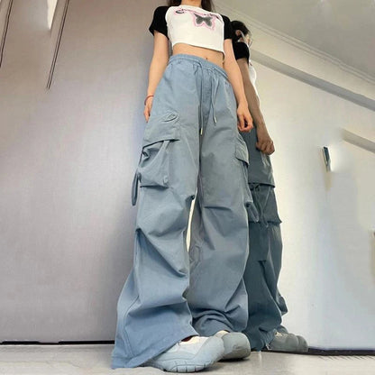 Pantalones Cargo Y2K Mujer | Cintura Alta o Baja Hip Hop Streetwear Oversize Bolsillos Grandes
