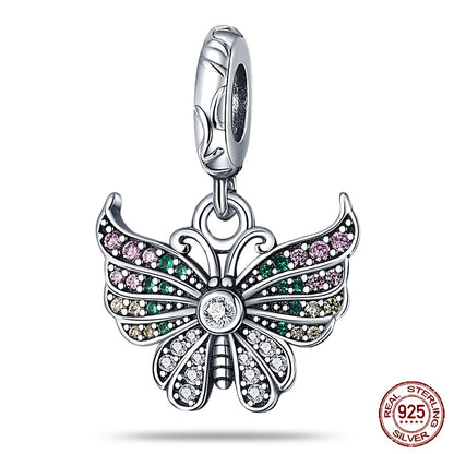 100% 925 Sterling Silver Creative Blue Luminous Firefly Charms Pendants Fit Qikaola 925 Original Bracelets DIY Birthday Jewelry