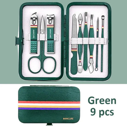Set de Manicure y Pedicure Portátil 6-18 Piezas Ouriner | Kit de Cuidado Personal con Tijeras de Cejas y Cortauñas