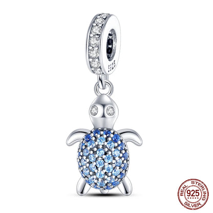 Charm Serie Océano en Plata 925 – Abalorios Tortuga, Cangrejo y Sirena para Pulsera Original Mujer