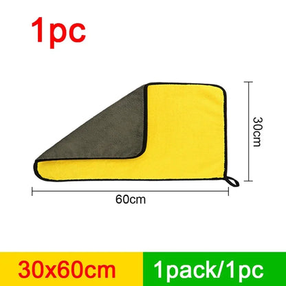 Toalla de Microfibra para Auto 400GSM | Doble Cara Coral Velvet | Súper Absorbente y de Secado Rápido