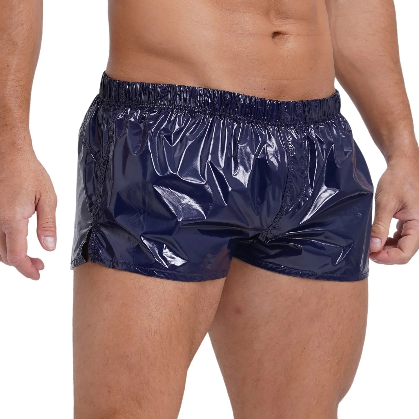 Pantaloneta Hombre Brillante Slim Fit | Bañador Low Rise con Abertura Lateral