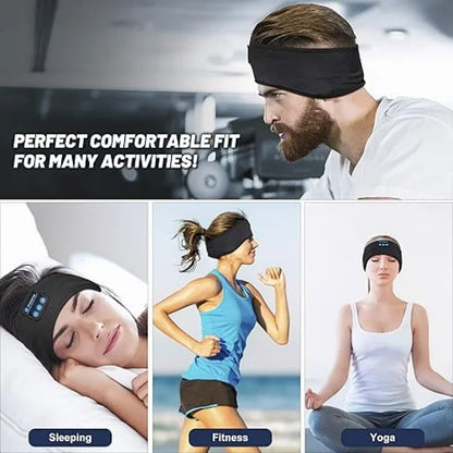 Diadema Bluetooth deportiva y para dormir – Auriculares inalámbricos con antifaz musical, elásticos y cómodos