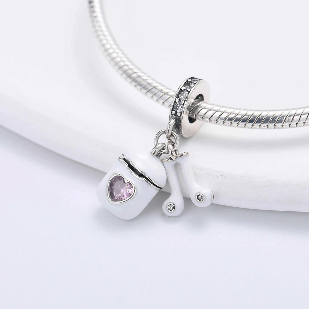 Charm colgante maestra plata 2023 – Abalorio en forma de cuaderno, lápiz y birrete para pulsera tipo Pandora mujer