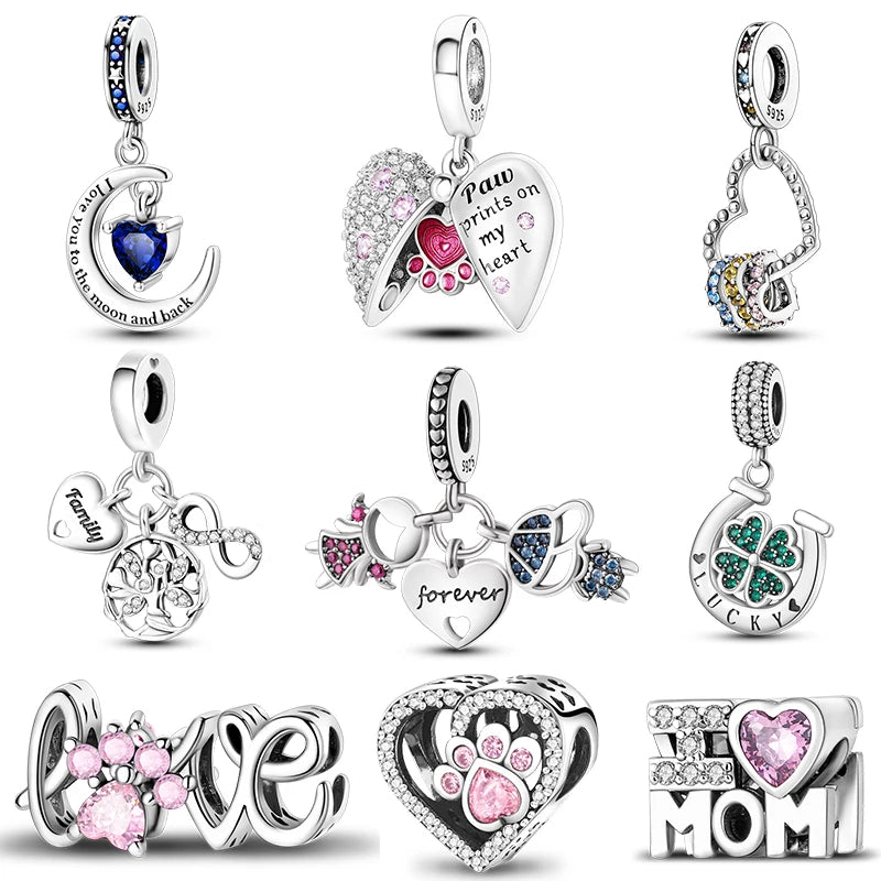 Charm Árbol de la Vida y Garrita en plata 925 – Amor y familia, colgante compatible Pandora pulsera DIY