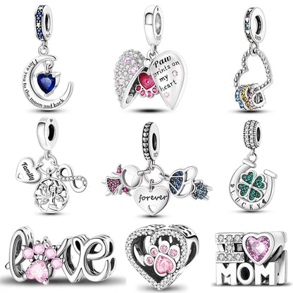 Charm Árbol de la Vida y Garrita en plata 925 – Amor y familia, colgante compatible Pandora pulsera DIY