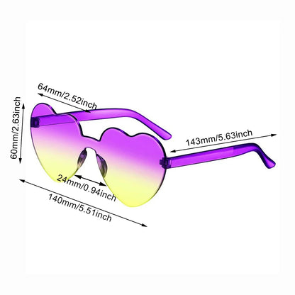 Gafas de Sol Jelly Corazón Degradado | Lentes Coloridas Protección UV Mujer Hombre