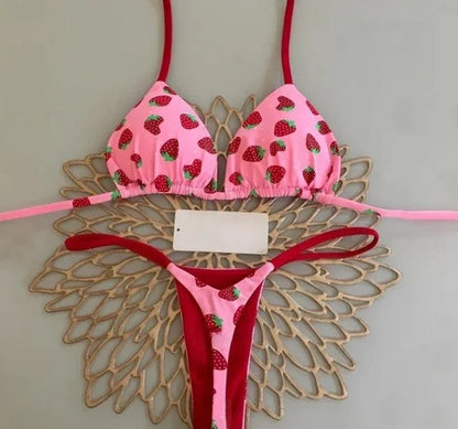 Bikini Sexy Mujer 2025 | Halter Lace-Up Y2K Playa y Piscina