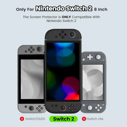 Protector de Pantalla 9H para Switch 2 – Vidrio Templado HD Antirrayas, Antihuella y Ultrafino