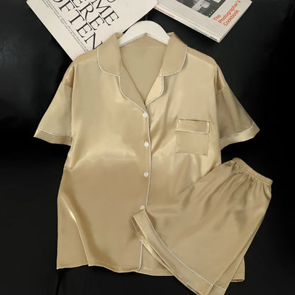Pijama Mujer Satén 2025 | Conjunto 2 Piezas Seda Sintética Suave