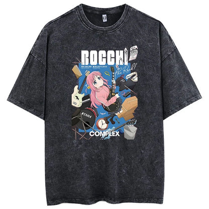 Camiseta Oversized Bocchi Club | Anime Bocchi The Rock Hombre | Algodón Estampada Creativa