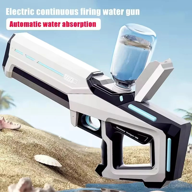 Pistola de Agua Eléctrica Potente – Juguete Automático para Niños y Adultos | Diversión de Verano Playa y Piscina