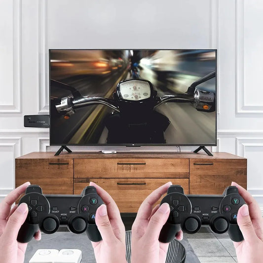 Consola retro portátil M8 64G – 10000+ juegos, controlador inalámbrico, HDMI y multijugador