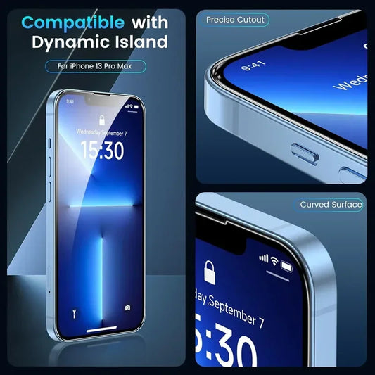 5 Piezas Protector de Pantalla de Vidrio Templado para iPhone 7 8 X XR XS 11 12 13 14 15 16 Pro Max Mini