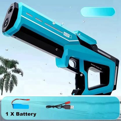 Pistola de Agua Eléctrica Potente – Juguete Automático para Niños y Adultos | Diversión de Verano Playa y Piscina