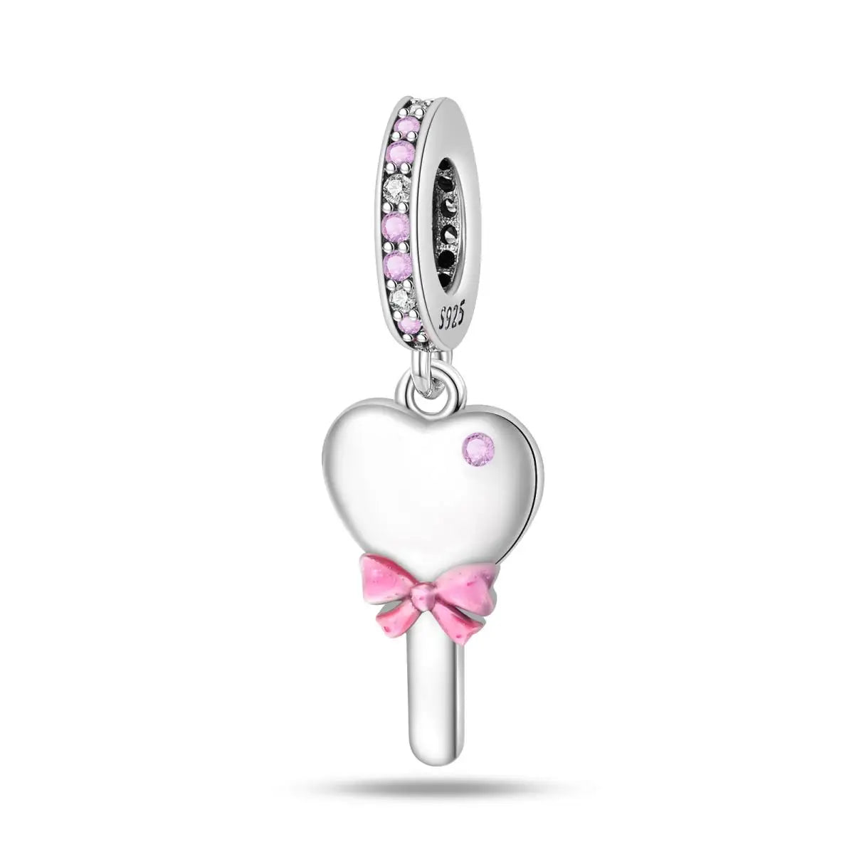 Charm Espejo Mágico Princesa Ángel Rosa en Plata 925 – Beads Compatibles Pandora Mujer Joyería DIY
