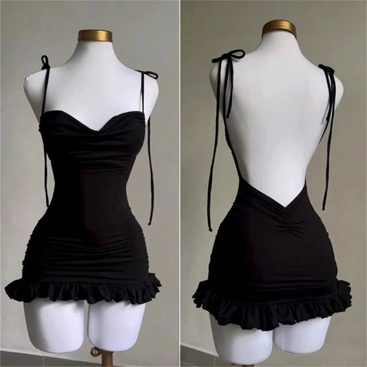 Vestido Camisole Sexy Mujer 2025 | Vestido Verano Escote V Espalda Abierta con Abertura Lateral