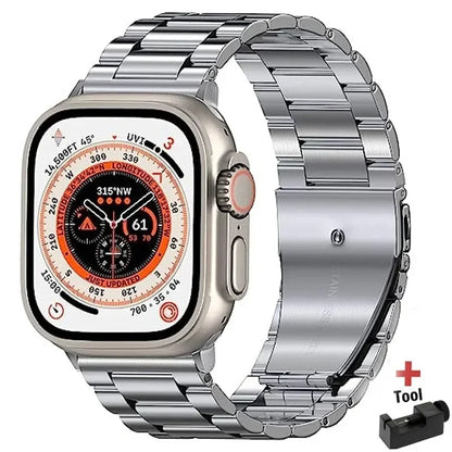 Correa de Acero Inoxidable para Apple Watch | Pulsera Metálica Ajustable 38/40/41mm - 42/44/45mm - Ultra 49mm | Compatible con Series SE/3/4/5/6/7/8