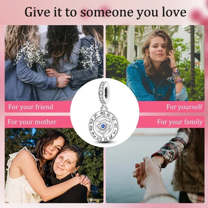 Charm Plata S925 Corazón Nudo Celta con Ojo Azul | Compatible Pulsera Pandora