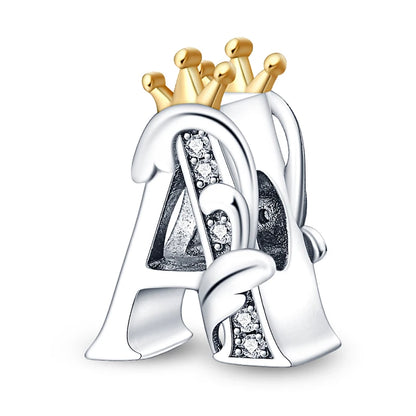 Charm letras alfabeto inglés de plata 925 – Colgante inicial A-Z para pulsera tipo Pandora, joyería DIY personalizada