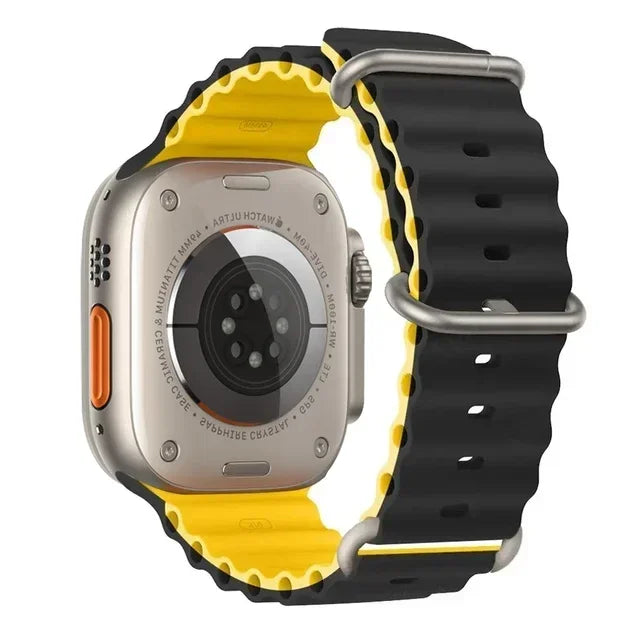 Correa Ocean Band Compatible con Apple Watch | Pulsera Deportiva Ajustable 49mm 45mm 44mm 41mm 40mm Series SE 3 6 7 8 9 10 Ultra