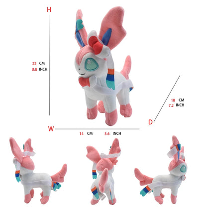 Peluches Pokémon Eeveelutions | Leafeon, Vaporeon, Glaceon, Sylveon, Espeon, Umbreon | Suaves y Coleccionables