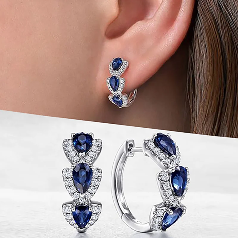Pendientes Elegantes Redondos con Cristales – Aretes Colgantes de Lujo para Mujer, Joyería de Moda