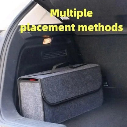 Organizador de Maletero Antideslizante para Coche – Caja de Almacenamiento de Gran Capacidad en Fieltro Suave, Ahorra Espacio