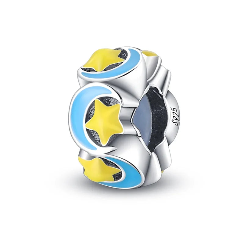 Charm de Plata 925 con Mariposa y Dragón – Abalorio Colorido con Zirconia Arcoíris para Pulseras DIY