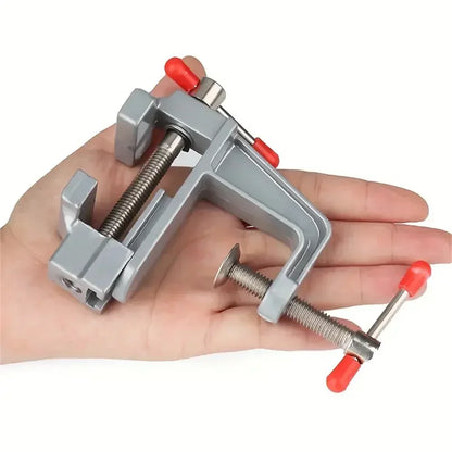 Mini Tornillo de Banco 3.5" de Aluminio | Mordaza de Mesa Multiusos con Rotación 360° para Joyería, Manualidades y Hobby