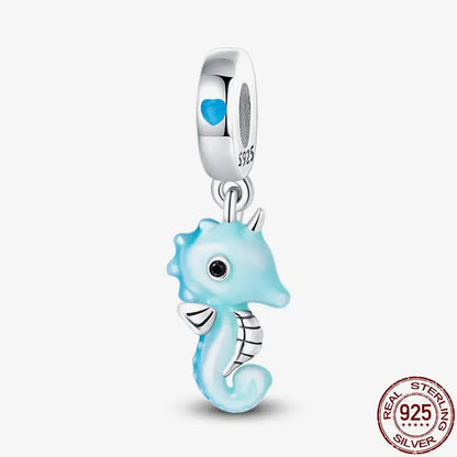 Charm camaleón y luciérnaga que brilla en la oscuridad – Plata 925 para pulsera tipo Pandora, joyería DIY única