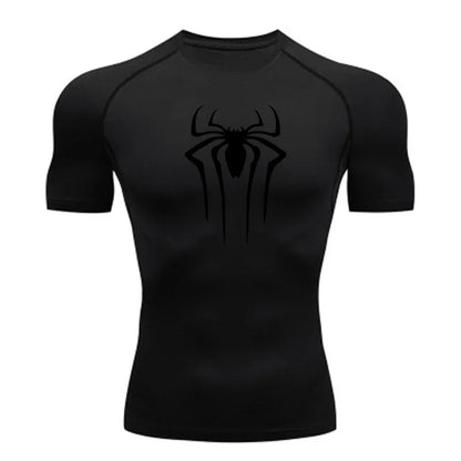 Camiseta Compresiva de Hombre – Gym, Fitness, Running y Superhéroe, Rashguard, Manga Corta, Secado Rápido, T-Shirt Deportivo