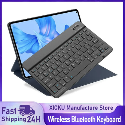 Teclado Bluetooth Universal para iPad, Samsung, Xiaomi y Tablets – Teclado Inalámbrico Portátil 7/10” con Batería Recargable