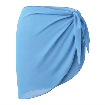 Falda Playera Mujer 2025 | Sarong Corto Chiffon Cubrebikini Verano