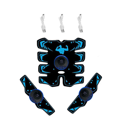 Entrenador Muscular EMS 3 en 1 Recargable USB | Estimulador Abdominal, Brazos y Cintura | Fitness Eléctrico Inalámbrico