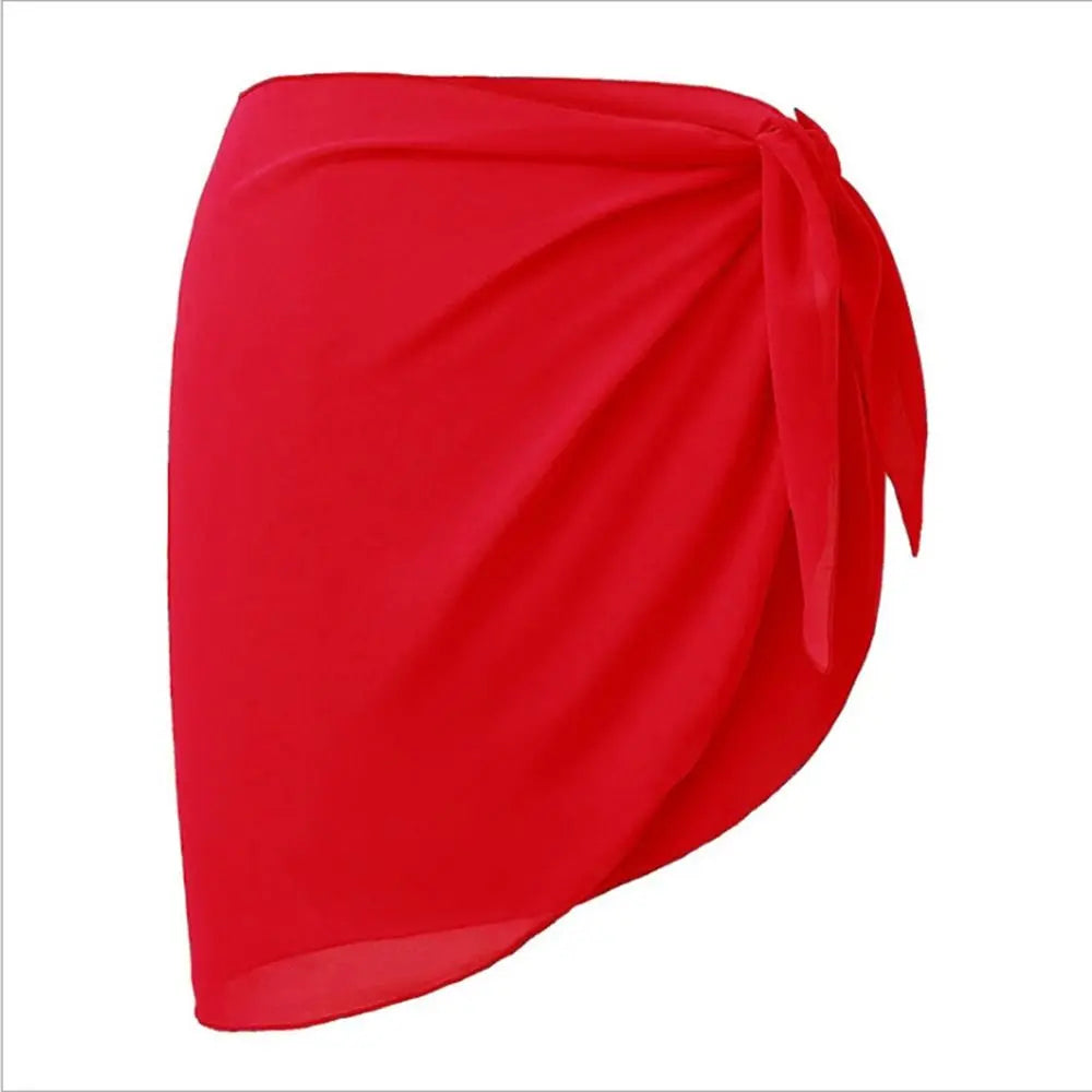 Falda Playera Mujer 2025 | Sarong Corto Chiffon Cubrebikini Verano