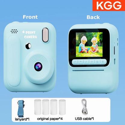 Cámara instantánea infantil a color – Cámara de fotos y video 1080P con impresión térmica, juegos y memoria 32GB para niños