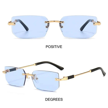Gafas de Sol Rectangulares Sin Marco Unisex | Retro Moda Verano UV400 Mujer Hombre
