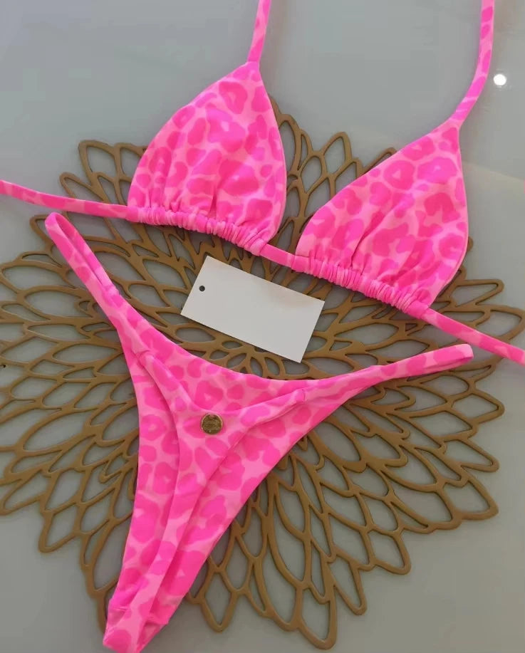 Bikini Mujer Leopardo Sexy | Traje de Baño Tanga Swimwear Playa Verano
