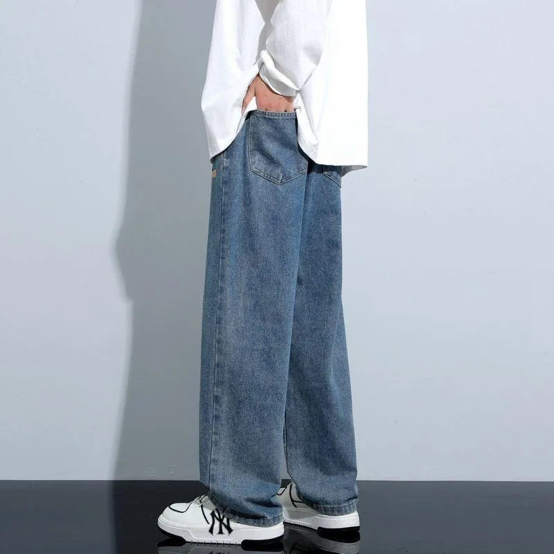 Jeans Vintage Americanos Hombre | Vaquero Oversize Negro Gris Recto Desgastado High Street