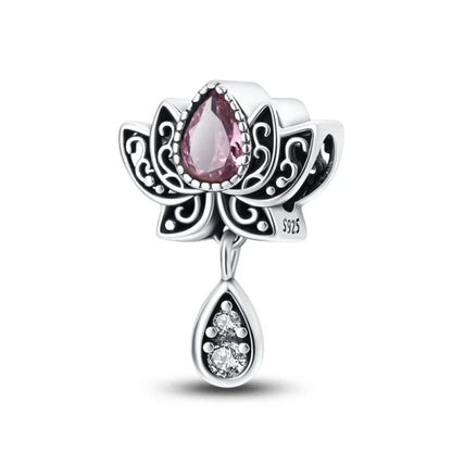 Charm Plata 925 Colgante Rosa Mariposa Corazón Flor Pájaro | Dije Para Pulsera Pandora Compatible