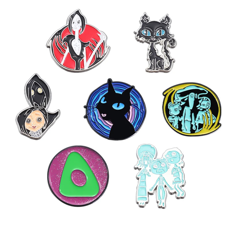 Pins de Dibujos Animados Anime – Broches Esmaltados de Monje Tierno, Chapas Divertidas para Regalo