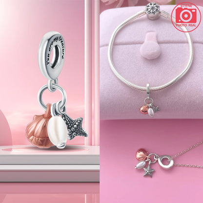 Charm Colgante Pareja Plata 925 y Oro Rosa | Compatible Pandora Original | Pulsera o Collar Mujer