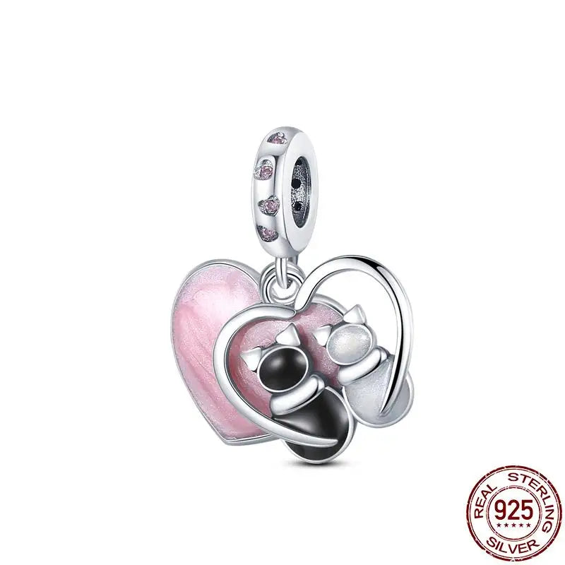 Charm camaleón y luciérnaga en plata 925 – Dije animal brillante, compatible Pandora, pulsera y collar mujer