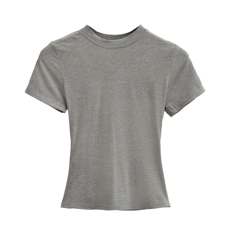 Camiseta Mujer Casual 2024 | T-shirt Slim Fit Manga Corta Sexy Básica Estilo Y2K