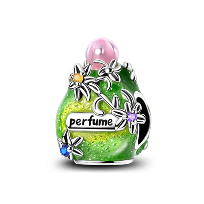 S925 Silver Color Butterfly Daisy Rose Crown Perfume Charms Beads Fit Pan Original Bracelets DIY Fine Jewelry Making Gifts