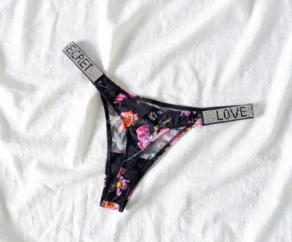 Tanga Mujer 2025 | Lencería Sexy con Rhinestones y Push-Up