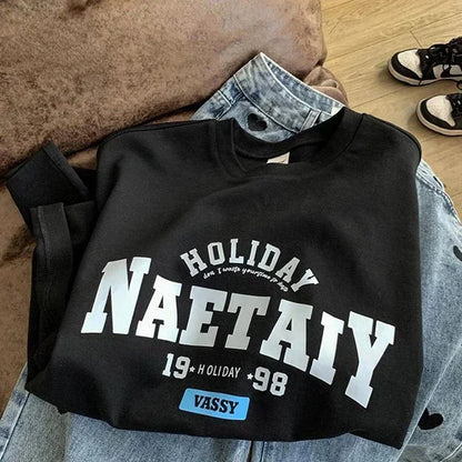 Camiseta Oversize Unisex Estilo Gótico | Estampado Letras Harajuku Y2K Manga Corta