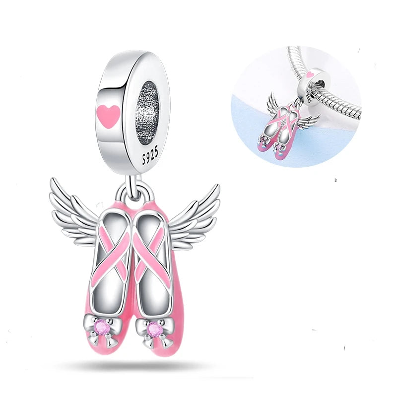 New in 925 Sterling Silver Red Color Series Heart-Shaped  Charm Beaded Fit Original 3mm Woman Bracelet Lucky DIY Jewelry Gifts